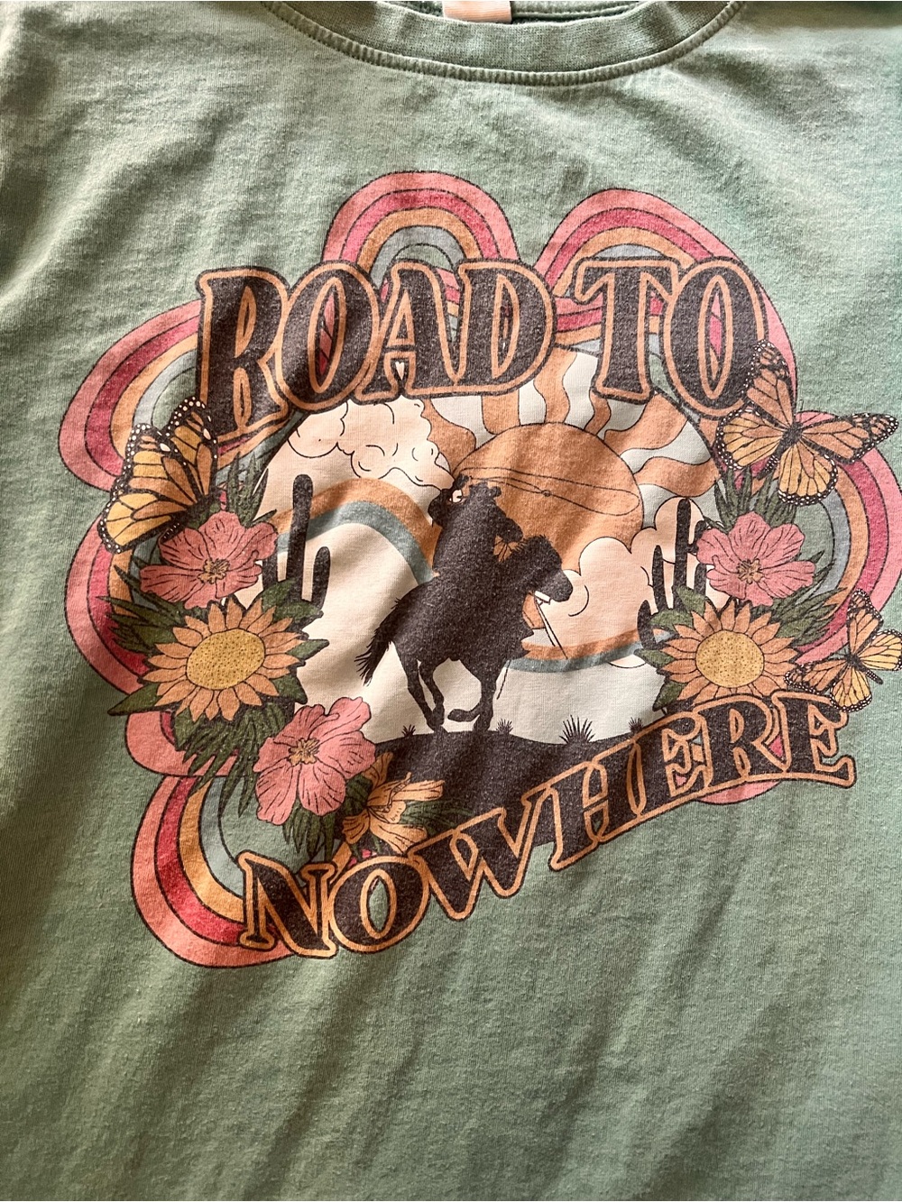 Road To Nowhere Graphic Tee - Sage Green - Picture 3 of 4